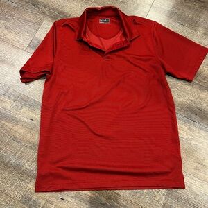 Men’s golf performance polo. Size L. Maroon-red.